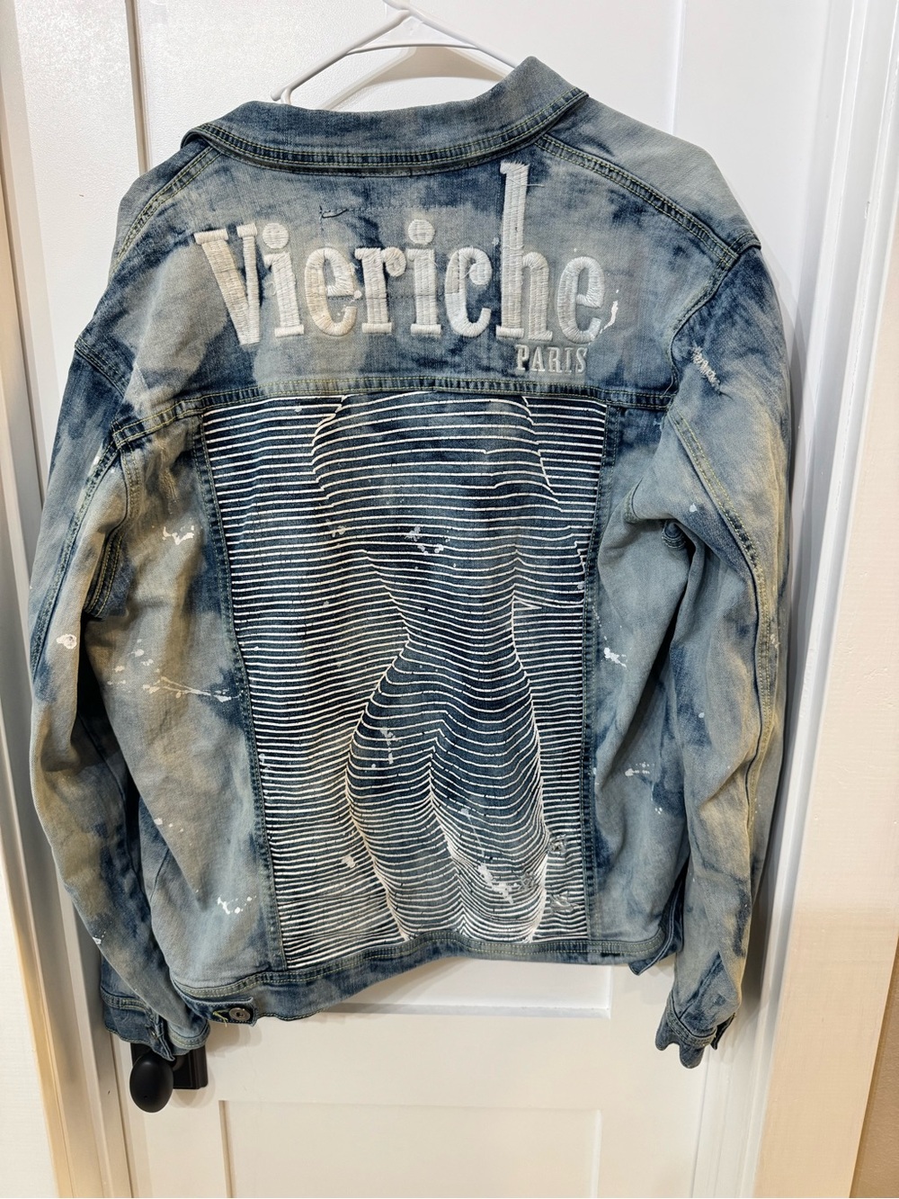Vieriche Paris Distressed Graphic Denim Jacket
